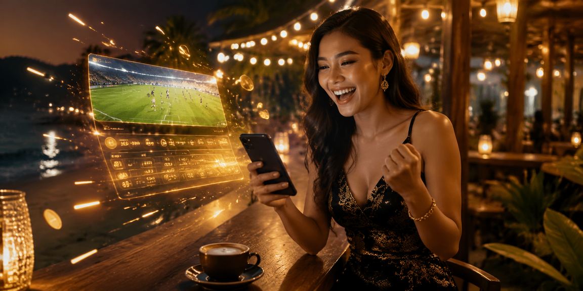 Pengguna Malaysia di Langkawi mengakses odds perlawanan sukan melalui telefon pintar